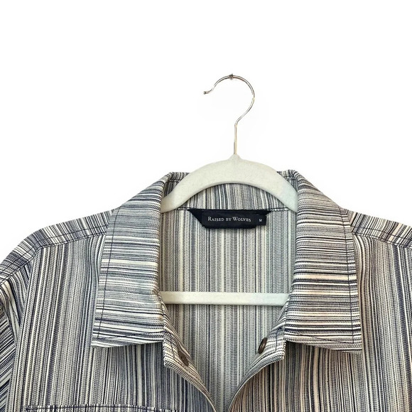 NWOT Raised by Wolves Renfrew Work Jacket in Blue/White Hickory Stripe Size M - Picture 8 of 15